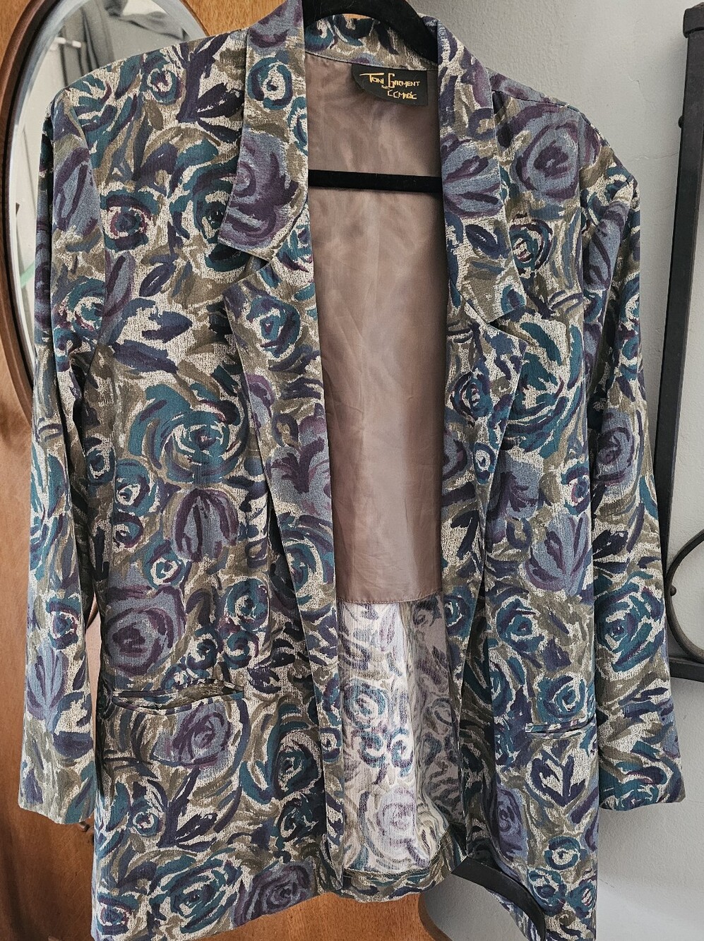 Vintage Toni Garment for C. Magic Abstract Floral Blazer Jacket M/L